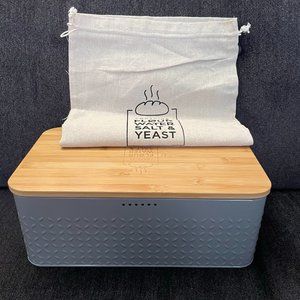 LARS NYSØM Bread Box I Bread Bin with Linen Bread Bag